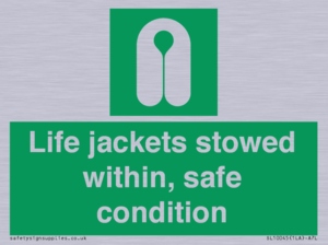 Life jackets stowed within